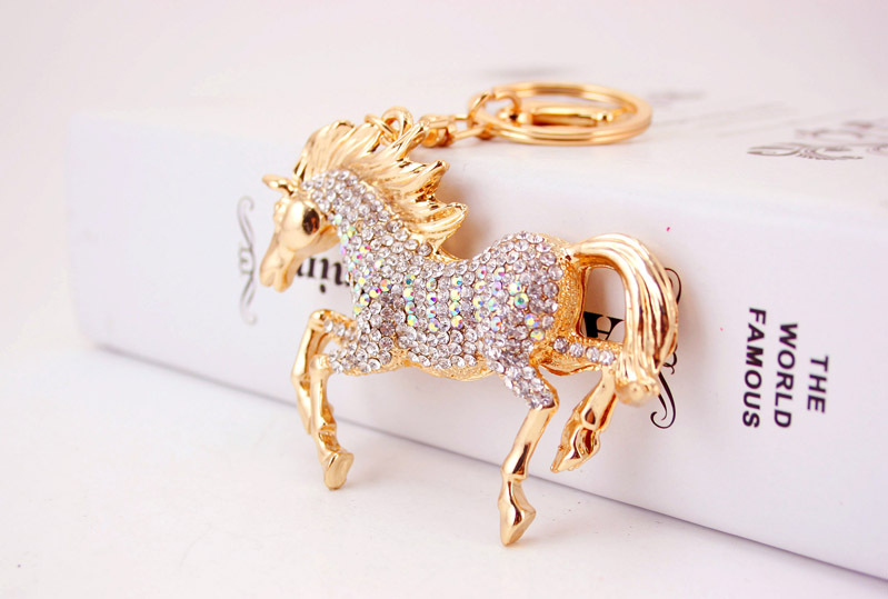 Fashion Zodiac Horse Diamond Keychain display picture 4