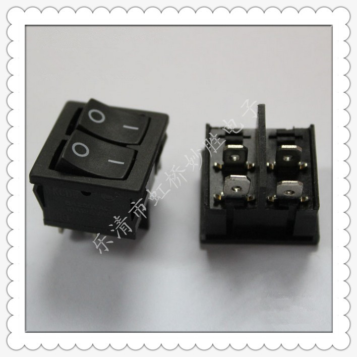 2路船型按键开关双联双控开关KCD5-211 212电源开关4脚