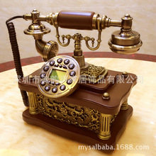 天然实木仿古电话机座机 复古老式创意电话机家用办公酒店 电话机