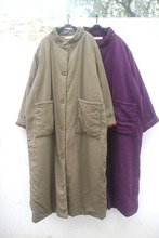 棉麻女装 原创棉麻盘扣长款棉衣 男中式对襟加厚棉袄风衣 M668