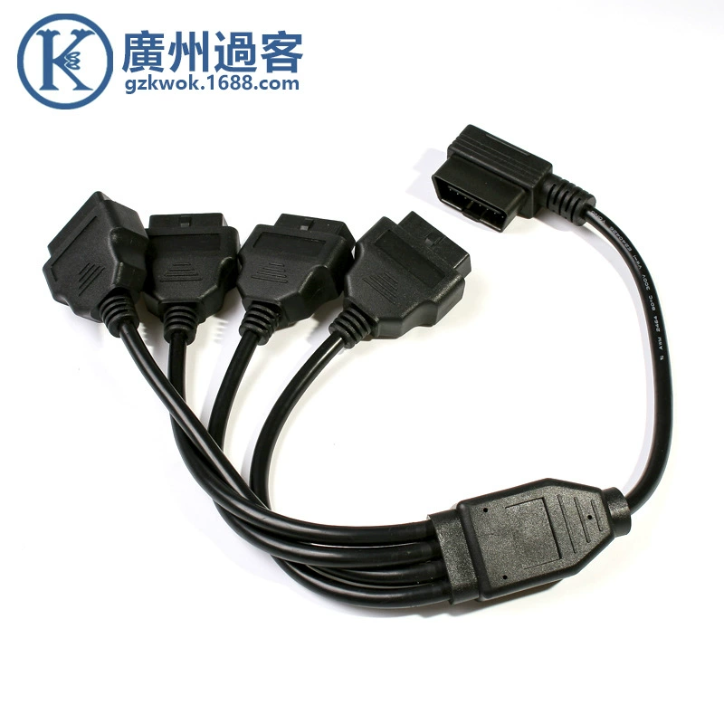 OBD2 одноточечный четырехпроводной Удлинительный кабель obd штекер один-четыре женский ELM327 0, 5 М16 контактный полножильный