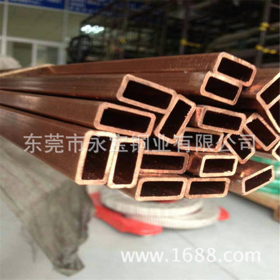 订做14*7 14*9紫铜扁管 装饰T2紫铜矩形管 8*8 10*10红铜方管