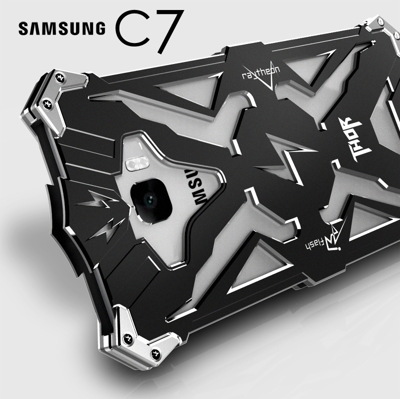 SIMON THOR Aviation Aluminum Alloy Shockproof Armor Metal Case Cover for Samsung Galaxy C7 C7000