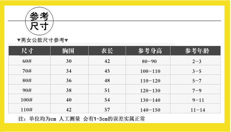 QQ截圖20160719073156童裝尺碼表