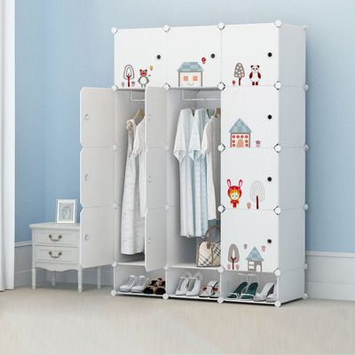 Simple wardrobe Storage combination Plastic Wardrobe Steel frame resin adult Assemble clothes cabinet