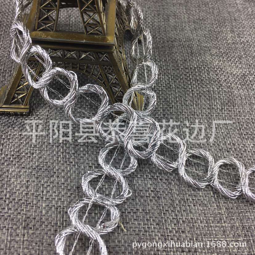 金色圆圈8字花边