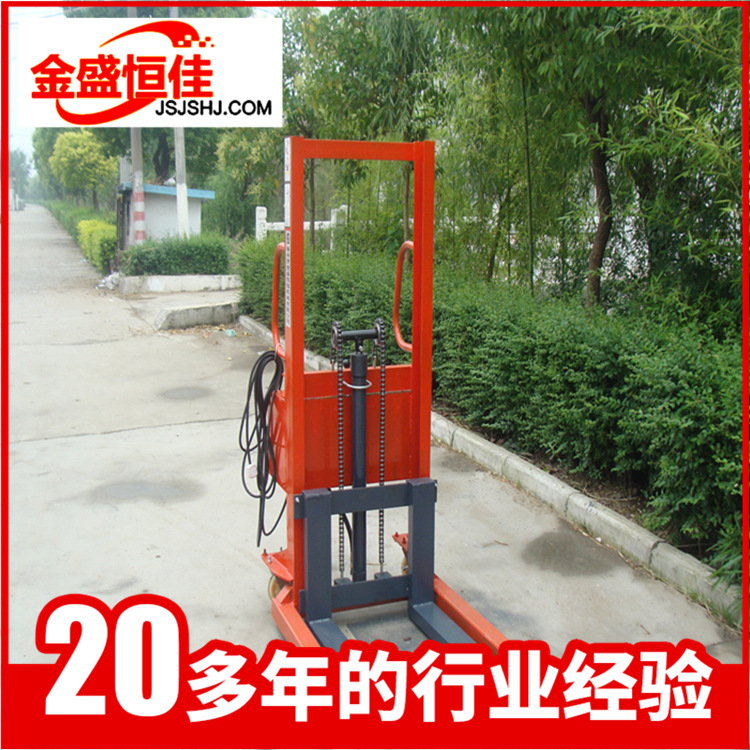 厂家供应 简易半电动 插电式电动液压堆高车 电动升高车 装卸车