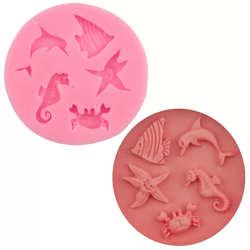 [Фабричная цена_crab aquarium cake mold DIY силиконовый мастика выпечка инструмент ледяной формочки H2835 форма для торта]