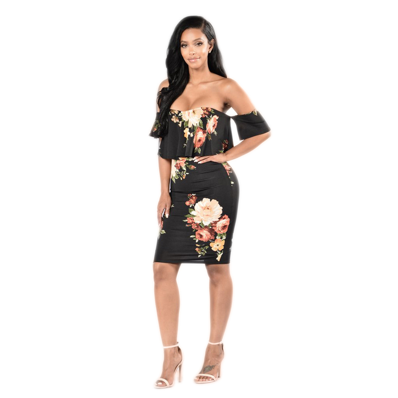 off shoulder hot dress