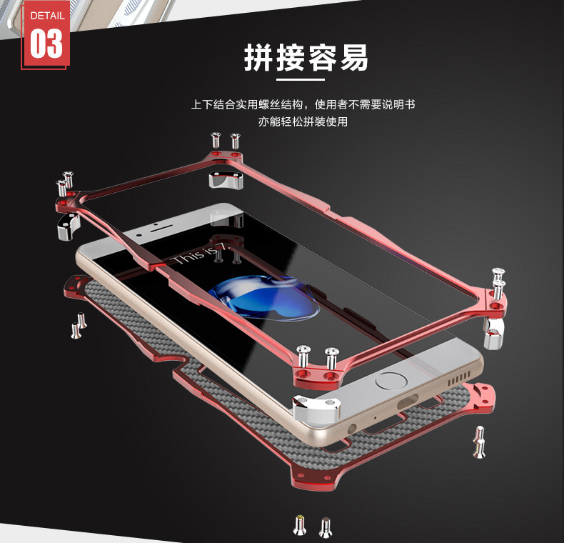 CECIL Spider-Man Aerospace Aluminum Shockproof Metal Shell Case Cover for Apple iPhone 7 & iPhone 7 Plus