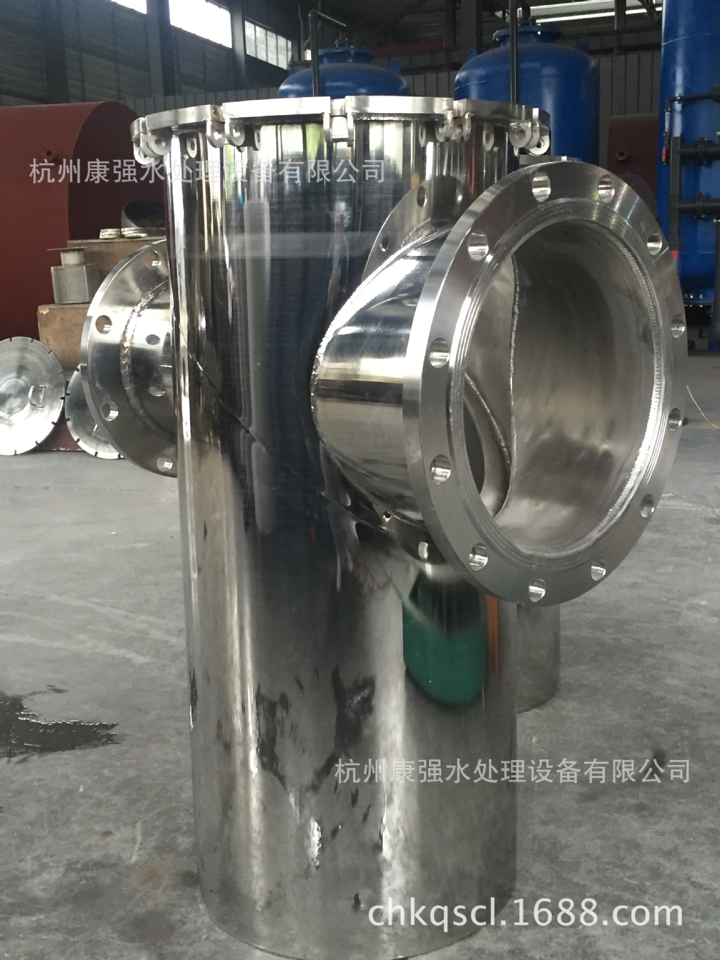 【过滤毛发】Φ450×1200mm DN300进出水口 不锈钢304篮式过滤器