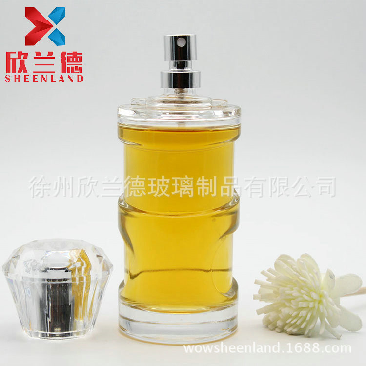 100ML晶白料玻璃香水瓶 加厚底香水瓶 圆柱香水瓶