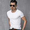 Summer colored short sleeve T-shirt for leisure, V-neckline, with short sleeve