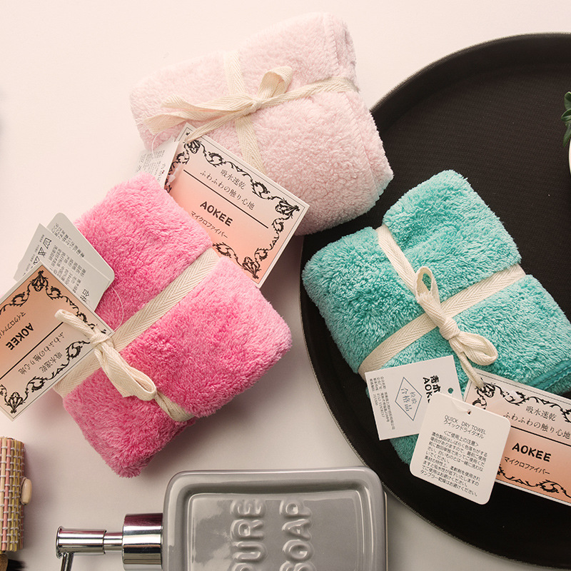 Coral velvet towel wholesale beauty salon absorbent face towel microfiber quick-drying towel hotel home gift