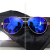Blue sunglasses, wooden box, pack, polarising glasses, travel version, wholesale
