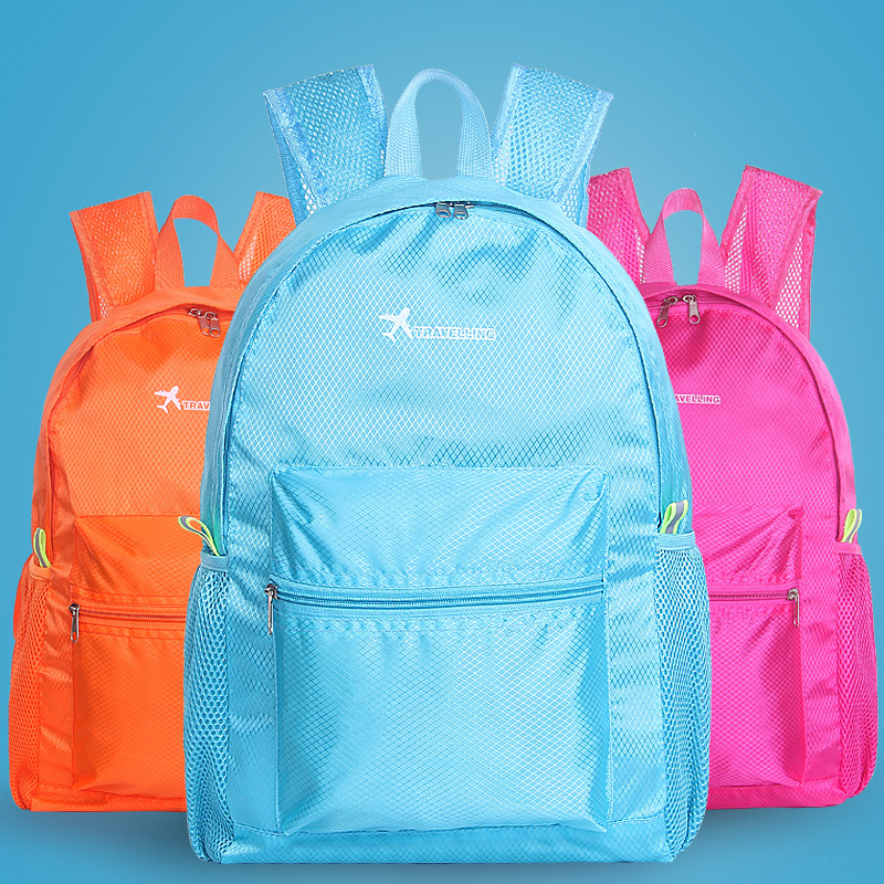Factory wholesale Korean Edition fold Backpack Mountaineering Sports bag nylon waterproof travel knapsack Travel? Skin Pack