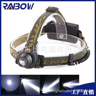 强光感应头灯 户外野营 矿灯钓鱼灯户外头灯变焦调光干电池头灯|ms