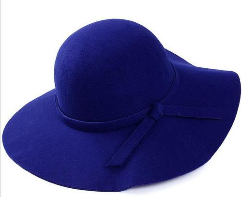 Spring and autumn wavy big brim big brim retro imitation wool felt hat women's fashion hat stage hat