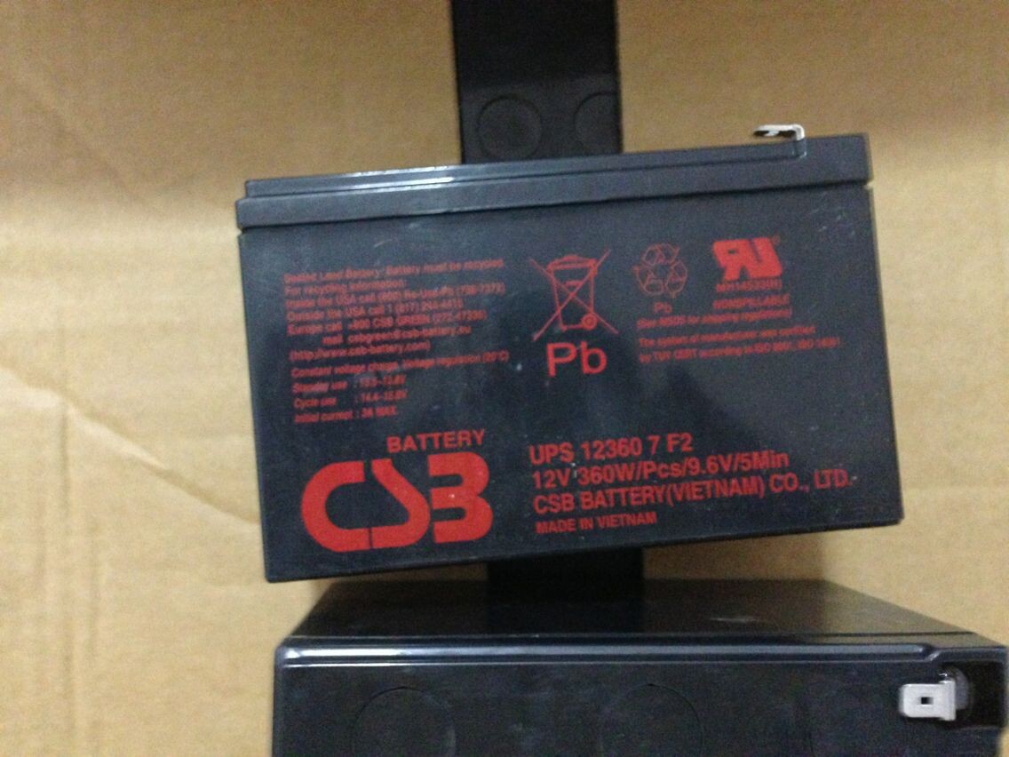 CSB品牌UPS系列UPS123607 F2 12V60W铅酸蓄电池12V7AH