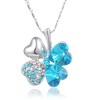 Crystal necklace, Korean style, four-leaf clover