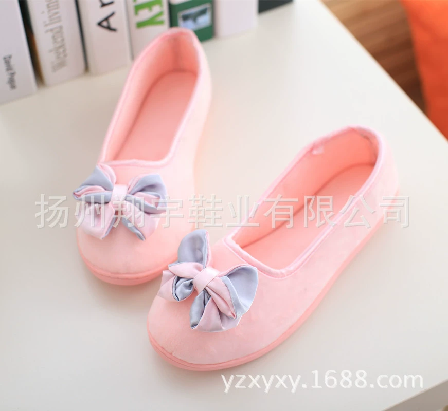 Two-color comfortable footwear with bow for pregnant, shoes, Korean style, soft sole