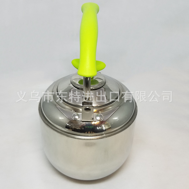 Factory direct sales of stainless steel water kettles, Korean-style sound kettles, green-handled sound kettles with spouts, thickened water kettles detail image 6