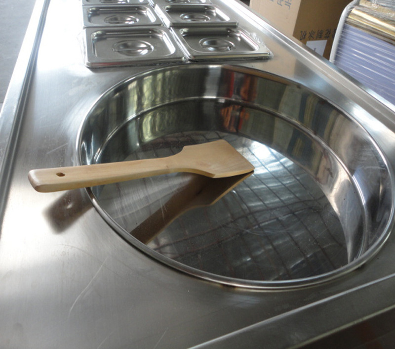 Double round flat pan with 10 plates fried ice cream machine large commercial fried ice machine fried yogurt machine Double round flat pan with 10 plates fried ice cream machine large commercial fried ice machine fried yogurt machine