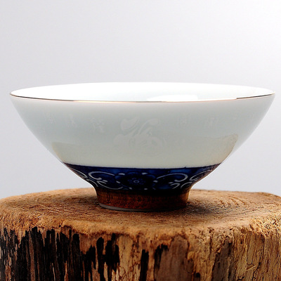 Special Offer wholesale Celadon teacup ceramics Kungfu Online tea set Tea cup Celadon golden Hats Cup Glaze Single cup