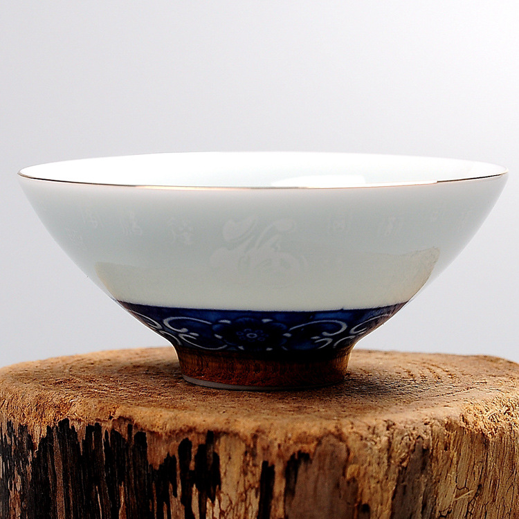 Special Offer wholesale Celadon teacup ceramics Kungfu Online tea set Tea cup Celadon golden Hats Cup Glaze Single cup