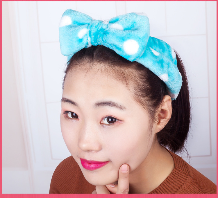 Korean New Winter Bow Towel Elastic Flannel Hairband For Women Wholesale display picture 3