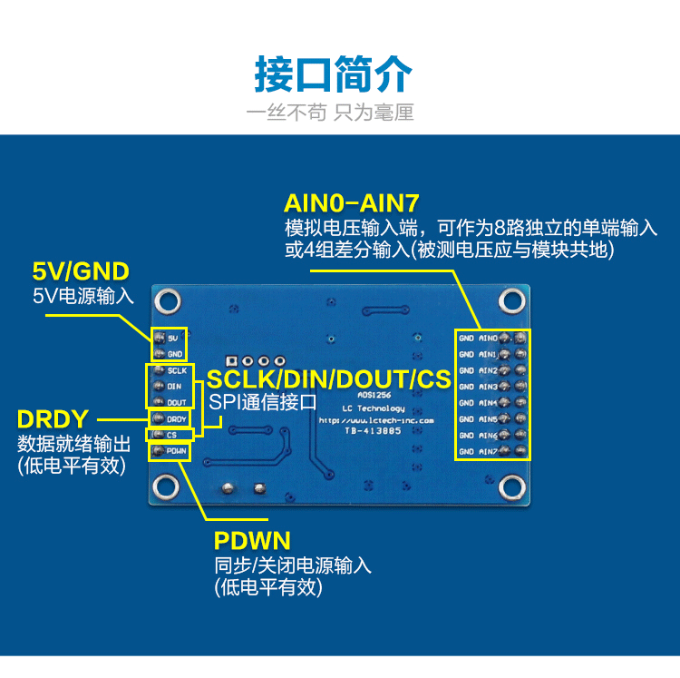 ADS1256 24位8通道ADC AD模块 高精度ADC 采集 数据采集卡-阿里巴巴