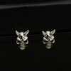 Fashionable accessory, earrings suitable for men and women, wholesale, silver 925 sample, punk style