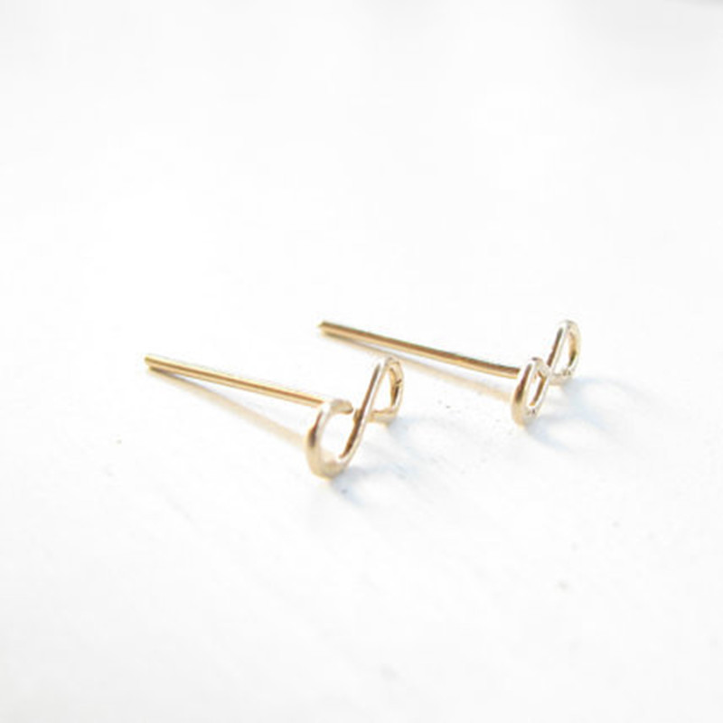 No Inlaid Inlay Material Earrings, Ear Studs Classification New Fashion Alphanumeric Earrings Alloy Hollow Characters Gold And Silver Rose Ear Pins Wholesale