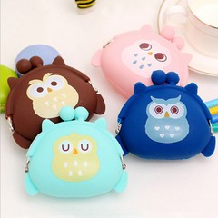 Direct factory sales Korean stylish cute mini wallet owl buckle coin purse cartoon silicone handbag