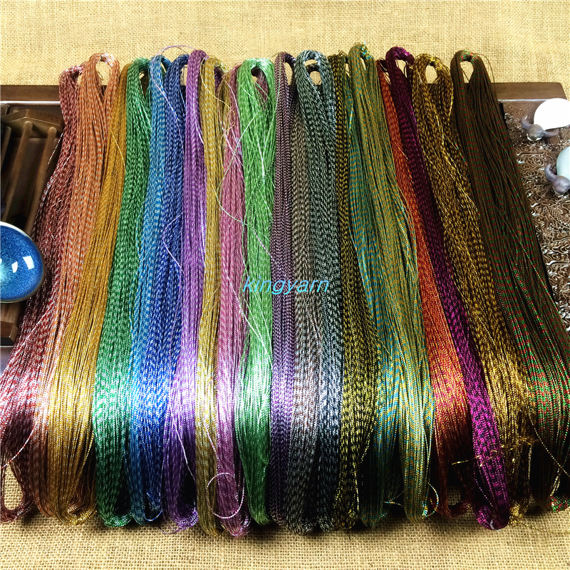 脏辫云南彩辫线1MM双色八股金丝线用于吊牌圣诞挂件包装DIY钉子画