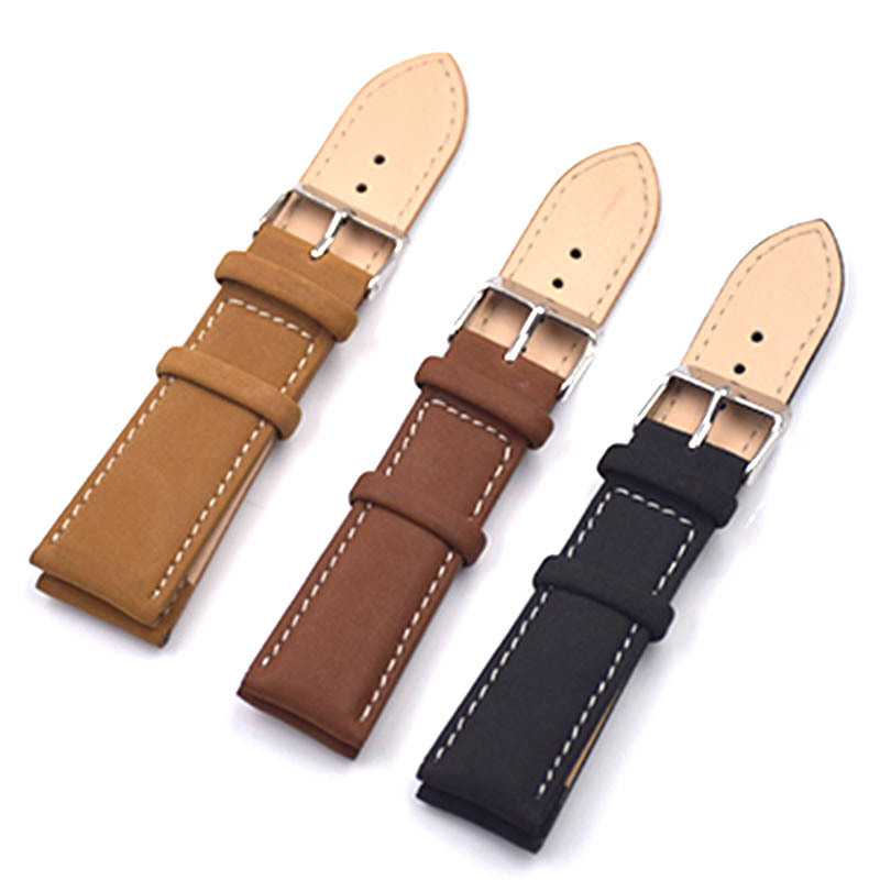 厂家供应PU磨砂面男女手表带 复古手表带 皮表带 仿真皮手表带|ms