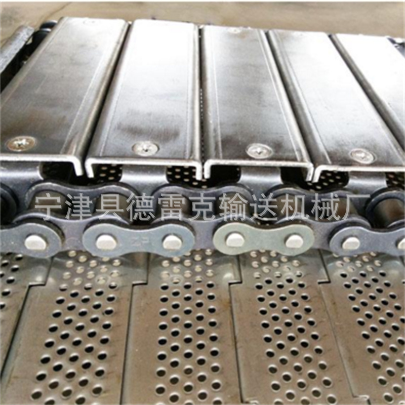 不锈钢传送链板 链条式链板输送带 山东厂家定做 304冲孔挡边链板|ms