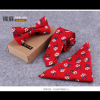 Bow tie for leisure, scarf, set, Korean style, 5cm, cotton and linen