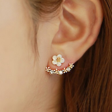 Korean Pin Earrings, Chrysanthemum Flower Post Earrings, High-End Alloy Jewelry
