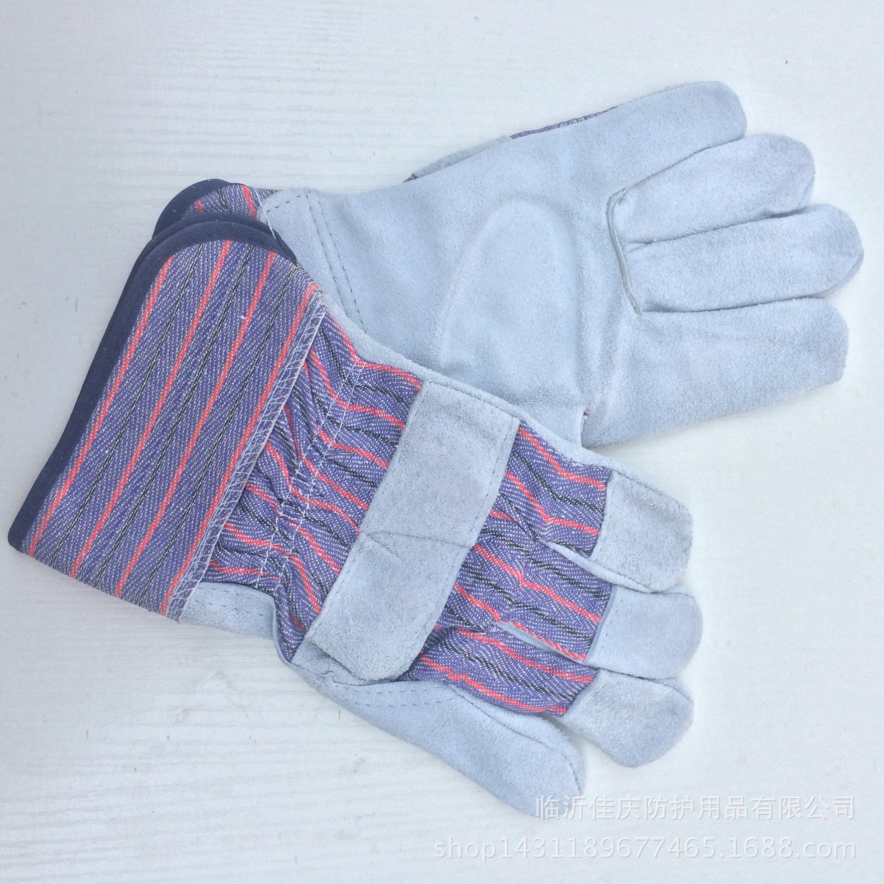 厂家供应翻毛牛皮电焊全掌防刺冶炼造船劳保工作防护海员焊接手套