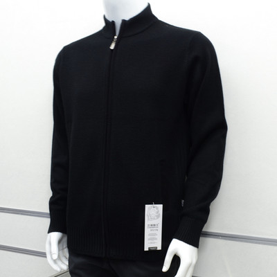Rambo The king of men winter Yuanbao thickening zipper Cardigan sweater Men's knitting Stand collar coat Cardigan
