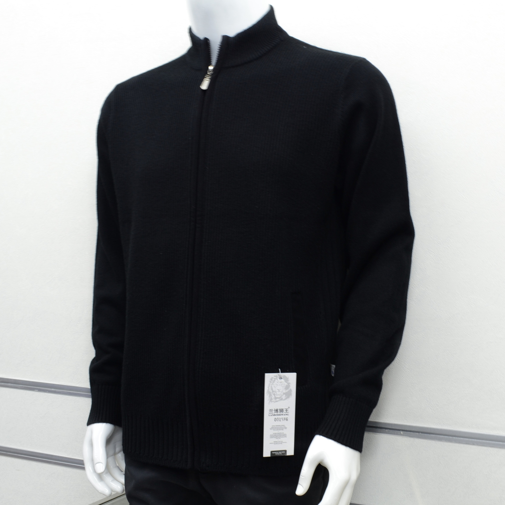 Rambo The king of men winter Yuanbao thickening zipper Cardigan sweater Men's knitting Stand collar coat Cardigan