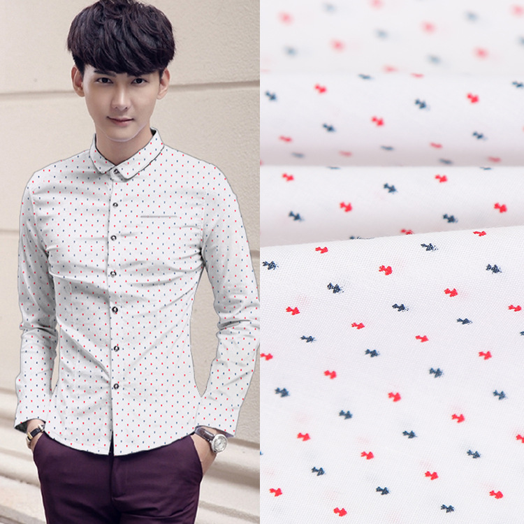 厂家直销新款平纹涤棉布 衬衫靠垫混纺面料 时尚服装印花布料现货