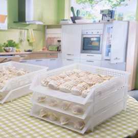 厨房用品收纳盒创意饺子托盘加厚塑料水饺托盘冷冻长方形冰箱专用