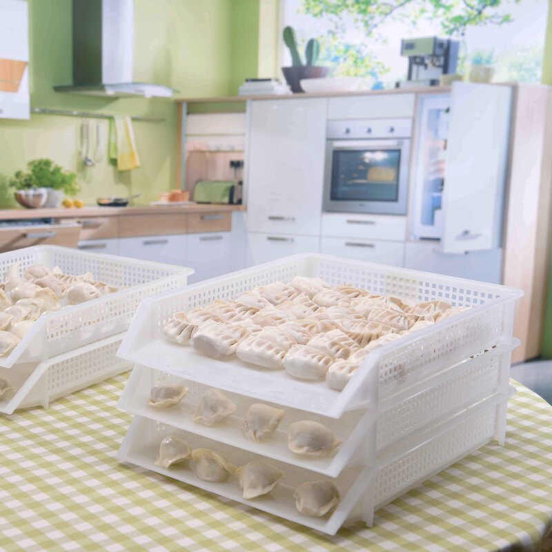 Kitchen supplies storage box creative dumpling tray thickened plastic dumpling tray frozen rectangular refrigerator dedicated