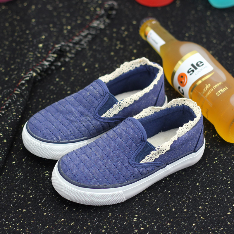 小女童帆布鞋男童一脚蹬松紧布低帮鞋上海飞跃
