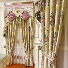 窗帘布成品直销遮光客厅卧室欧式窗帘 新款浮雕高档垂直帘绣花纱