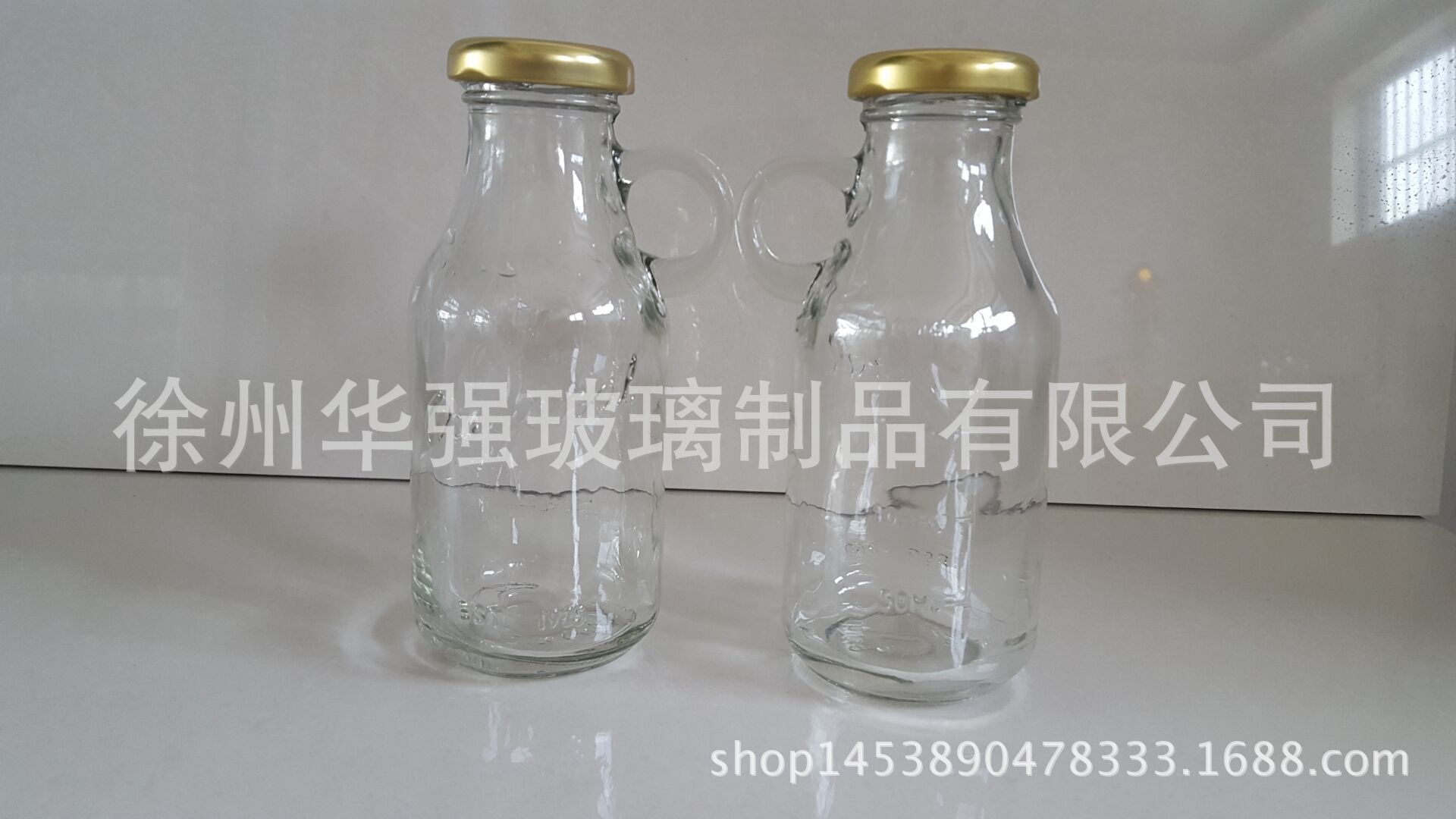 厂家批发玻璃奶瓶500ml提手奶瓶饮料瓶