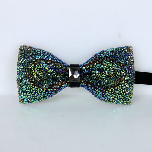 men's singers dancers stage performance Rhinestone bling bow tie Banquet wedding bow bridegroom phtoto shooting Colorful fashion bow tie with diamonds