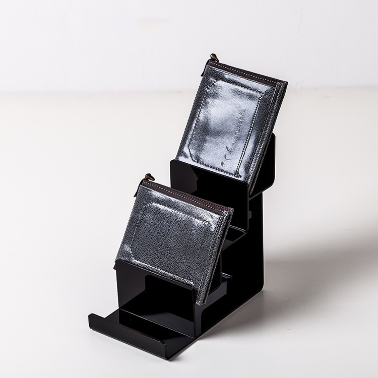 透明亚克力钱包展示架钱包架面膜手机展示架梯形支架亚克力展架